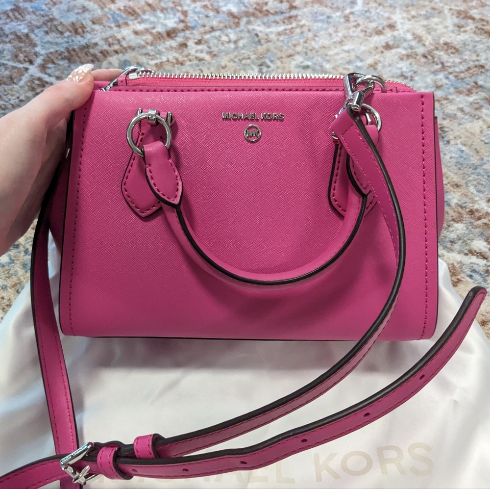 Magenta Michael Kors Small Saffiano Bag